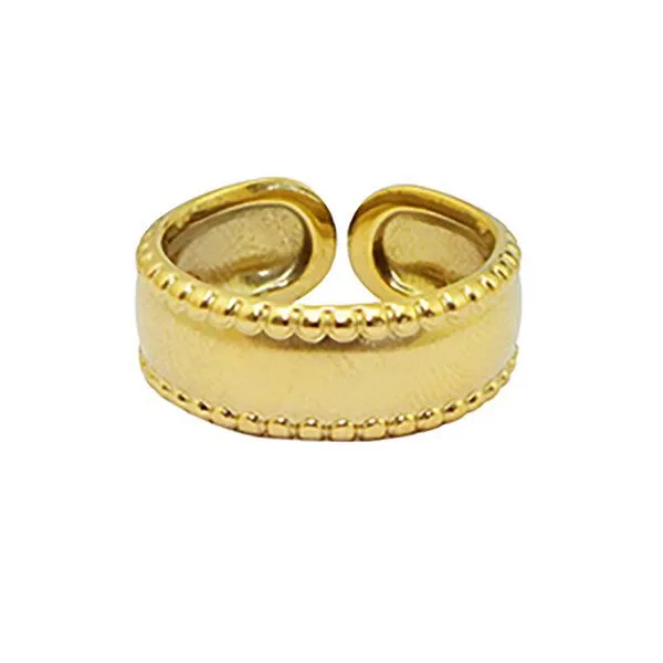 ELEKTROPULLI Größenverstellbarer Pearl Ring ca. Ø 17 - 19mm von Elektropulli, Gold, – Produktbild 3 von 3