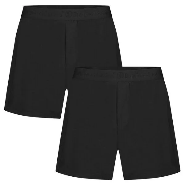 Bamboo Basics Bamboo Basics Weite Herren Boxershorts KAY aus Bambusviskose / Biobaumwolle (2er Pack), Schwarz, – Produktbild 2 von 4