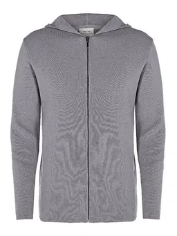Will's Vegan Shop Will's Vegan Shop Zip Up Knit Hoodie grau stricken Herren – Produktbild 1 von 1