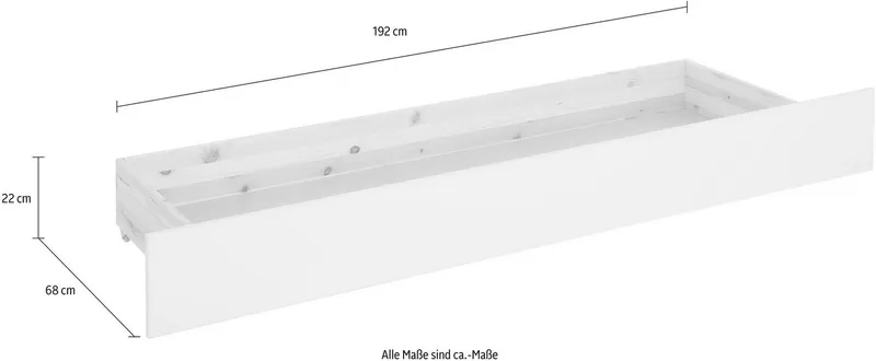 OTTO home Bettschubkasten CAPRE', passend für »Capre«-Bett, für Kinderzimmer, Schlafzimmer und Jugendzimmer, aus Massivholz, Weiß, – Produktbild 4 von 5
