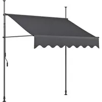 Klemmmarkise, Gestell aus Aluminium, Bezug Polyester B 300 x H 300 cm, dunkelgrau – Produktbild 1 von 1