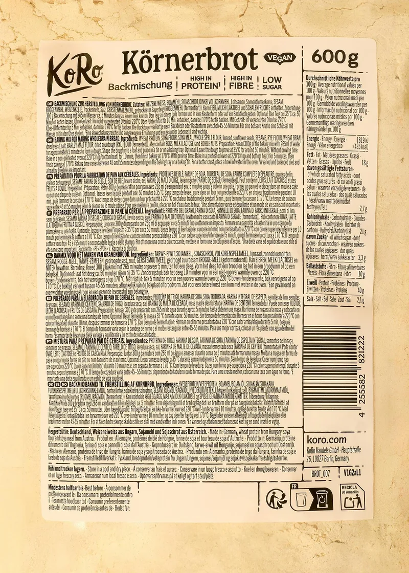 KoRo Körnerbrot Backmischung | 600 g – Produktbild 5 von 5