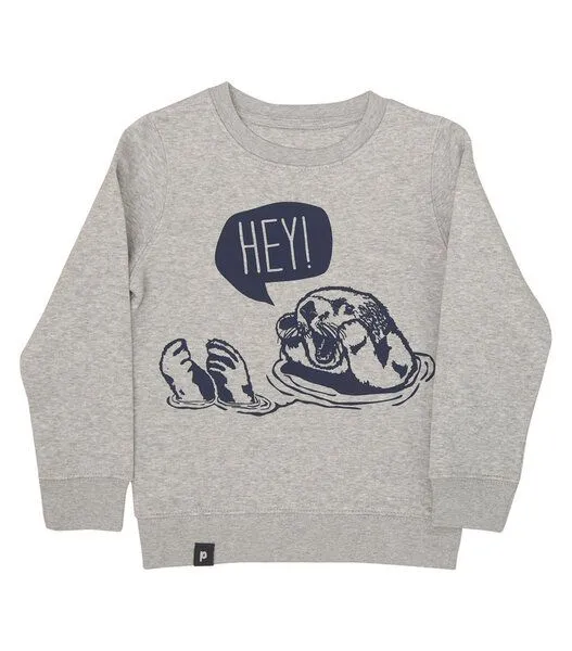 päfjes päfjes Hey Oskar Otter - Fair Wear Kinder/Kids Sweater, Grau, – Produktbild 1 von 4