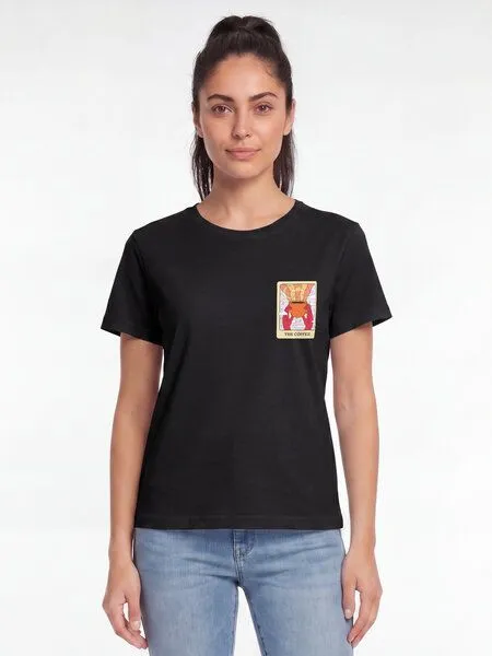 watapparel watapparel T-Shirt Frauen Tarot The Coffee, Black, – Produktbild 2 von 2