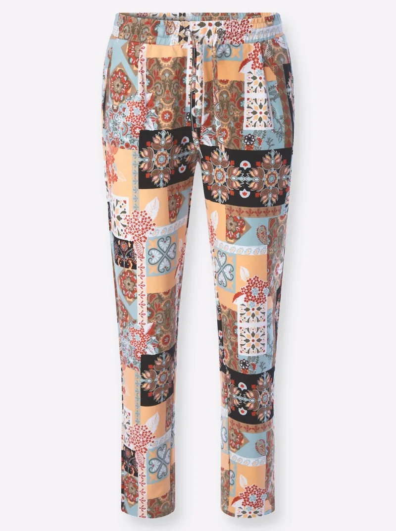 Witt Jogg Pants, Mint-apricot-gemustert, – Produktbild 1 von 2