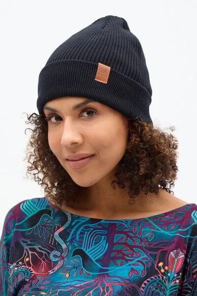 KOKOworld Mütze Peak Knit – Fairtrade Cotton – Klassische Beanie – Warm – Unisex – KOKOworld, Black (schwarz), – Produktbild 1 von 4
