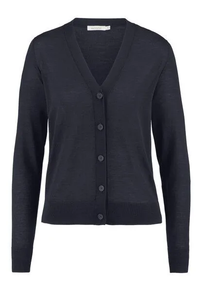 hessnatur hessnatur Strickjacke Regular aus reiner Bio-Merinowolle, Marine, – Produktbild 3 von 4