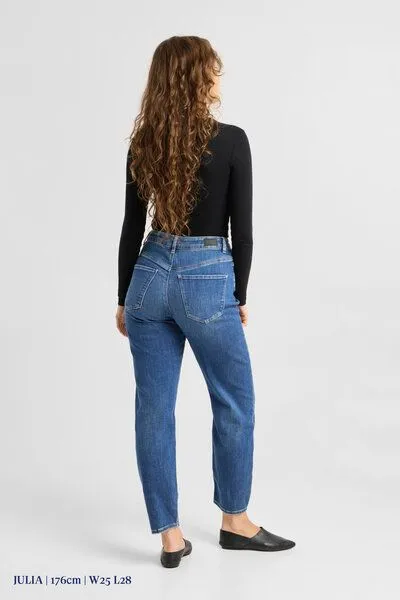 DAWN Damen Jeans STARDUST High Waist O-Shape DAWN Bio-Baumwolle, Medium blue, – Produktbild 5 von 6