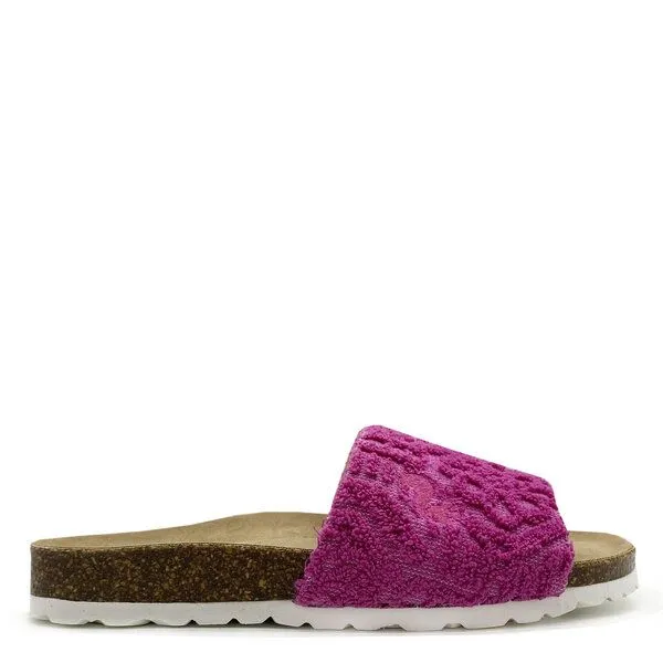 thies Vegane "thies ® Eco Bio Terry Slide" Sandale aus Bio-Baumwolle Frottee, Orchid pink, – Produktbild 1 von 4
