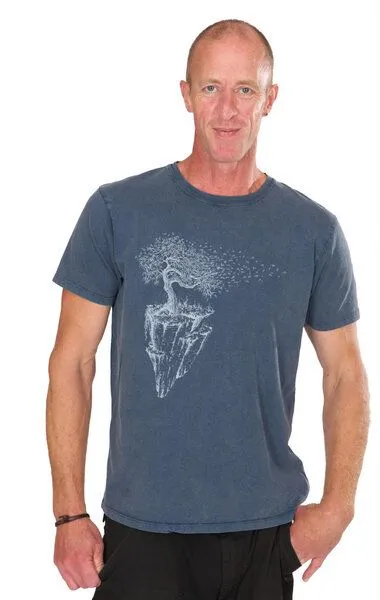 Life-Tree Life-Tree Shirt aus Biobaumwolle für Herren Maple Island, Blau, – Produktbild 2 von 3