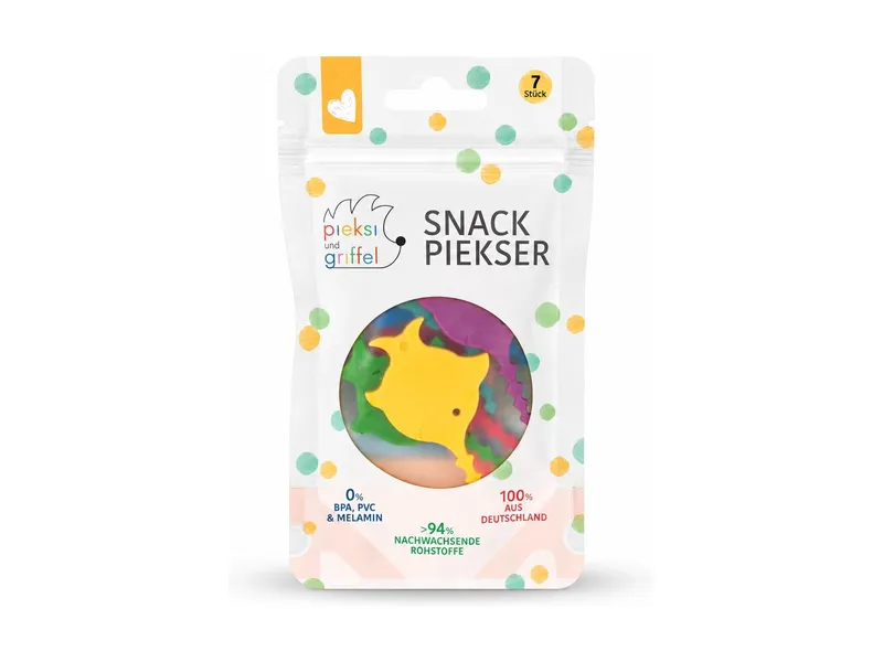 Pieksi und Griffel Pieksi und Griffel Snack Piekser 7er Set Rainbow Sägefisch, Mehrfarbig, – Produktbild 1 von 2