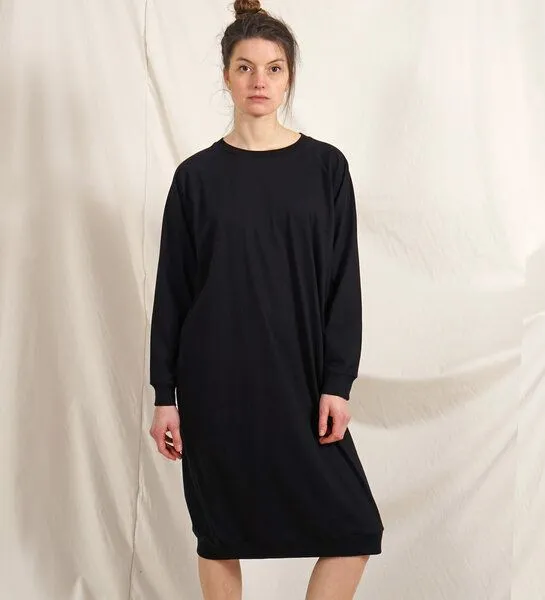 Lena Schokolade Lena Schokolade Long Pulli Dress aus Bio-Baumwolle, Schwarz, – Produktbild 2 von 8