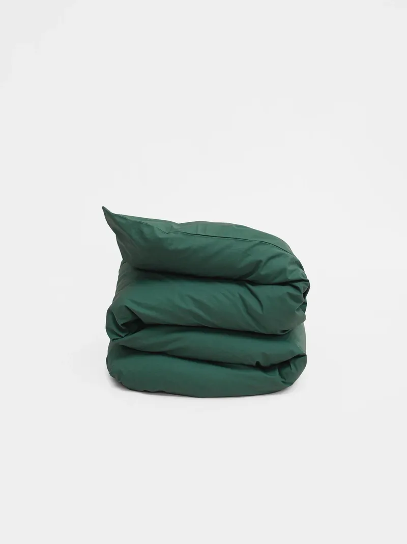 erlich textil erlich textil Finn Bettdeckenbezug aus Bio-Baumwolle, made in Europe, Waldgrün, – Produktbild 1 von 6