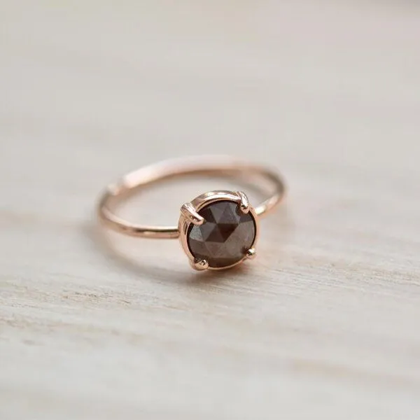 Eppi Eppi Goldener Ring mit Diamant im Rosenschliff Vertius – Produktbild 1 von 4