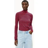 ARMEDANGELS ARMEDANGELS GRAZILIANAA STRIPES Damen Longsleeve aus Bio-Baumwolle, Tinted navy-candy apple, – Produktbild 1 von 1