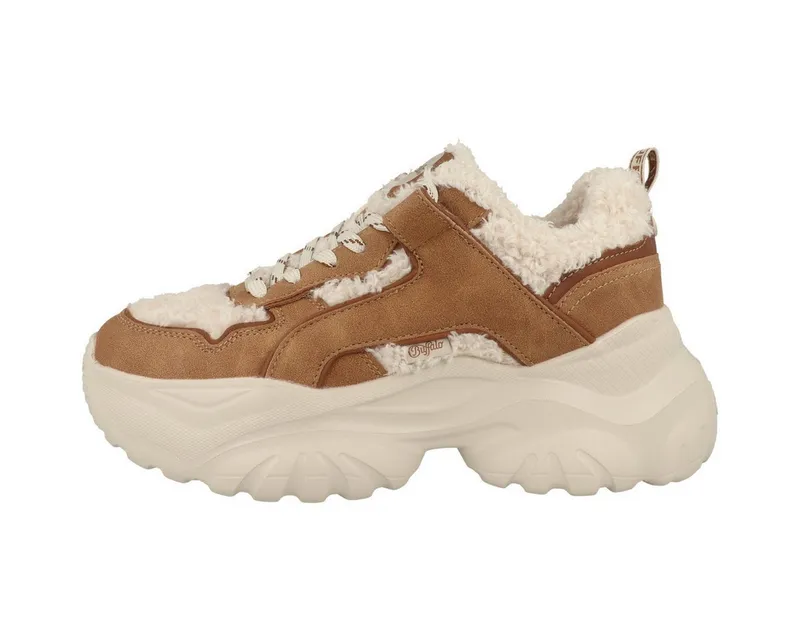 Buffalo Buffalo Bliss Warm Damen Sneaker Turnschuhe, Sportschuhe, Freizeitschuhe, Halbschuhe, Schnürschuhe, Braun, – Produktbild 1 von 5
