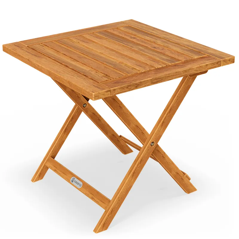 Casaria® Gartentisch klappbar Akazienholz 46cm massiv platzsparend elegant, Braun, – Produktbild 1 von 2