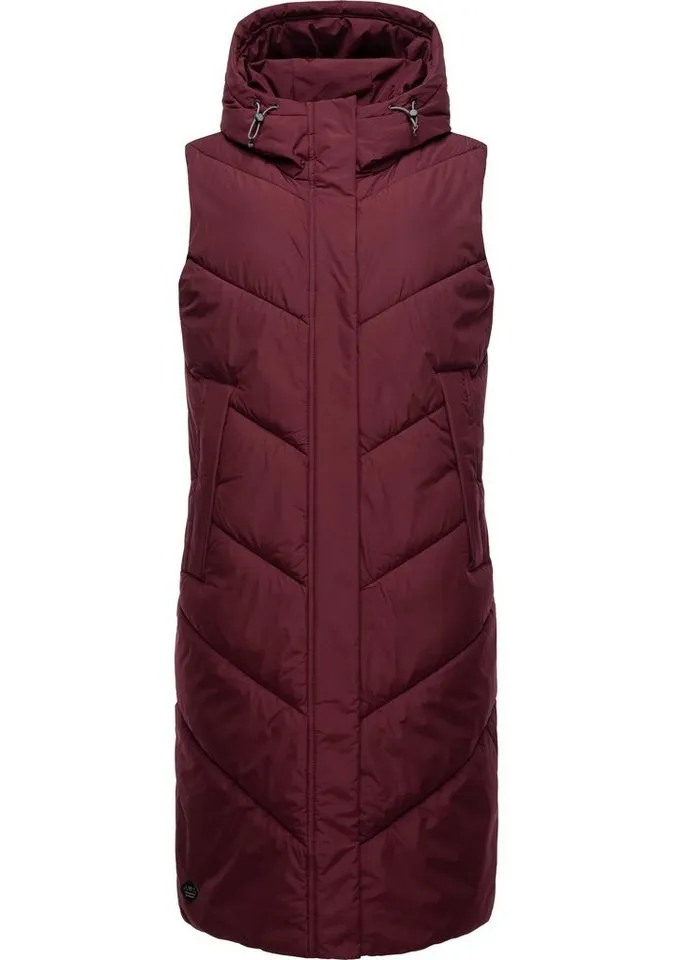 ragwear ragwear Steppweste Suminka Vest Wasserdichte, lange Damen Winterweste, Rot, – Produktbild 2 von 3