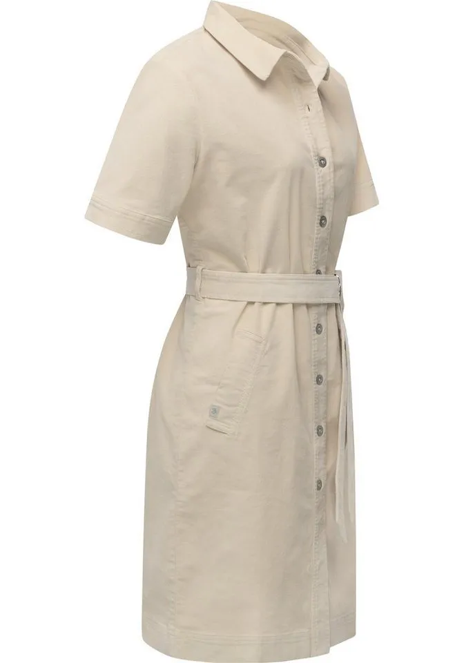 ragwear ragwear Cordkleid Rozyna Cordy YOUMODO Kurzärmliges Kordkleid mit Hemdkragen, Weiß, – Produktbild 2 von 3