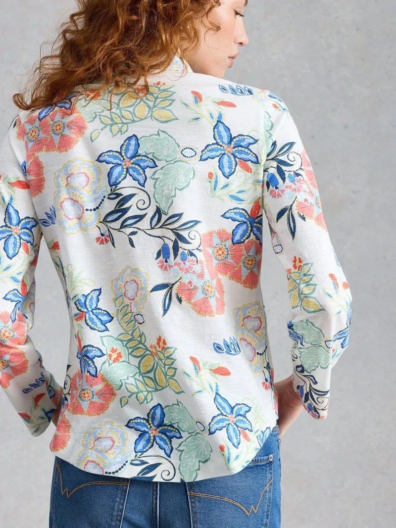 White Stuff Jerseybluse Annie - 40, Elfenbein print, – Produktbild 4 von 4