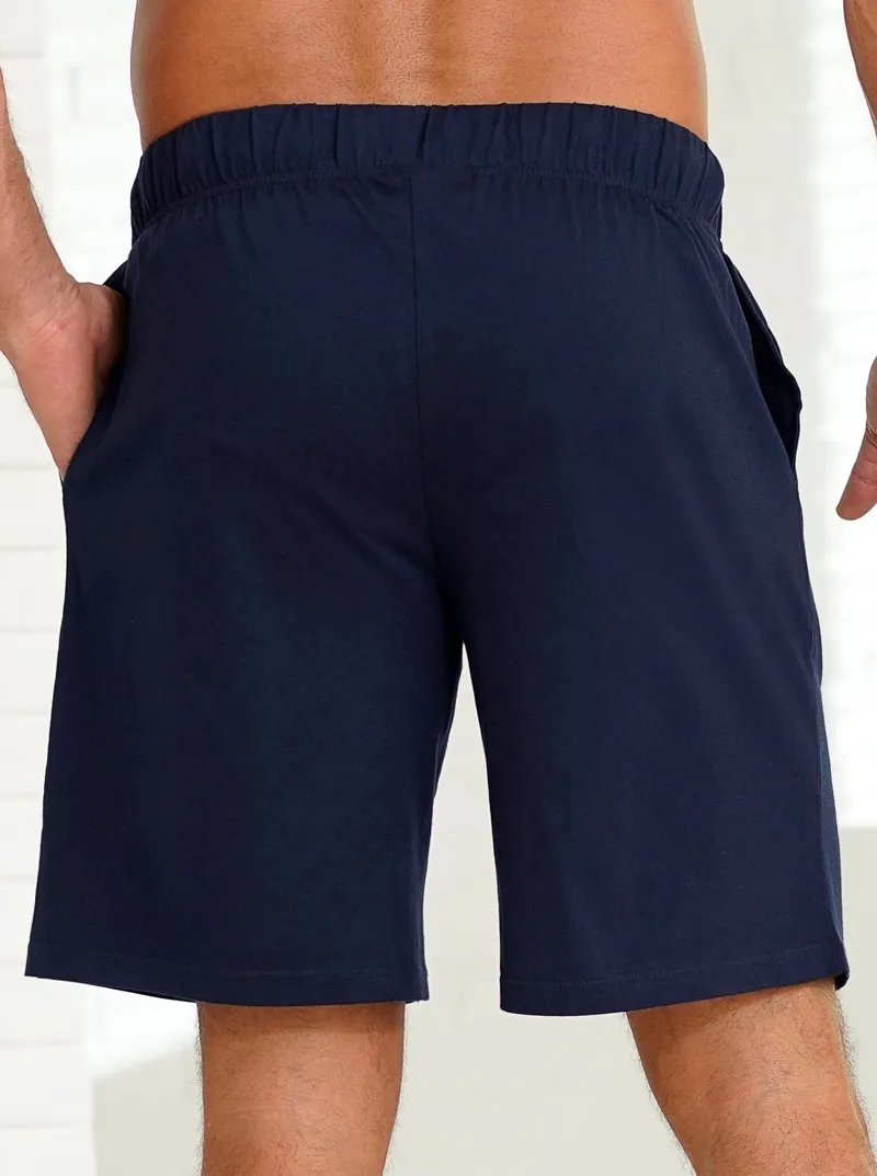wäschepur men Hose kurz marine + anthrazit-meliert, Marine + anthrazit-meliert, – Produktbild 2 von 3