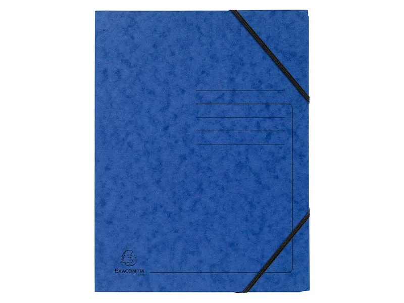 Exacompta 25 Exacompta Eckspannmappen, Colorspan-Karton, 355 g/m², DIN A4, Gummizug, blau – Produktbild 1 von 1