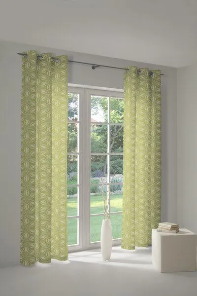 Nature by Adam Nature by Adam Vorhang aus 100% Bio-Baumwolle - Made in Germany - Retro Floret, Hellgrün, – Produktbild 7 von 7