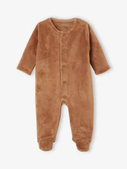 Vertbaudet Baby Schlafanzug mit Tier-Applikation oder Herzstickerei schokolade – Produktbild 1 von 1