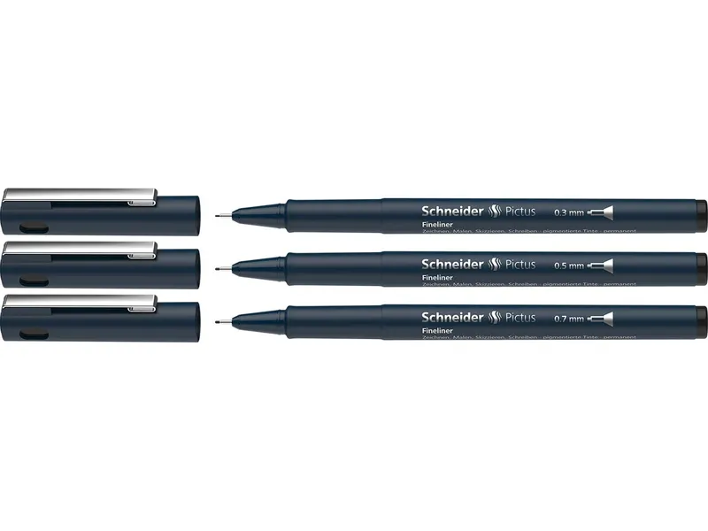 Schneider Schneider 3er Pack Fineliner 'Pictus' schwarz – Produktbild 1 von 2