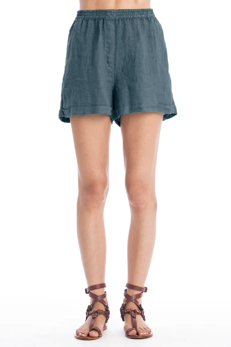 RAVENS VIEW IBIZA RAVENS VIEW IBIZA Damen vegan Shorts Creta Ocean Blue, Blau, – Produktbild 1 von 1