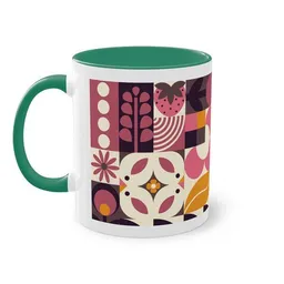 PepMelon PepMelon Frühlings Liebe Bauhaus-Stil Zweifarbiger Kaffee- Teebecher, 330 ml – Produktbild 1 von 1