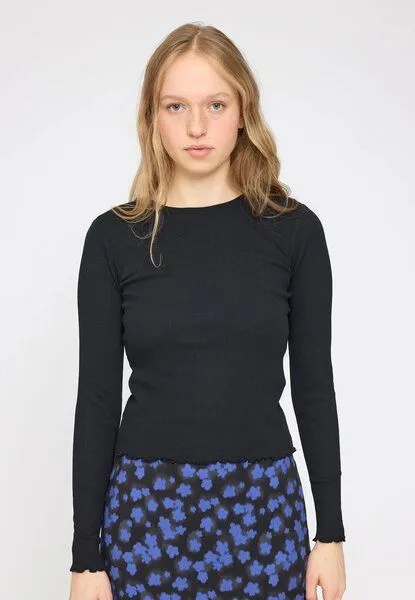 Mazine Mazine Babylock Hems Longsleeve - aus Bio-Baumwolle, Black (schwarz), – Produktbild 1 von 3