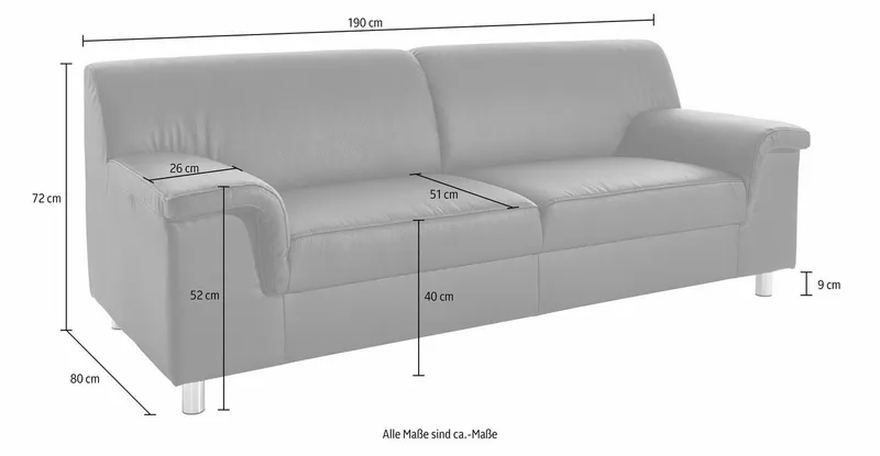 Home affaire 2,5-Sitzer Jamie zeitlos elegant, klares Design, komfortabel, Grau, – Produktbild 3 von 5