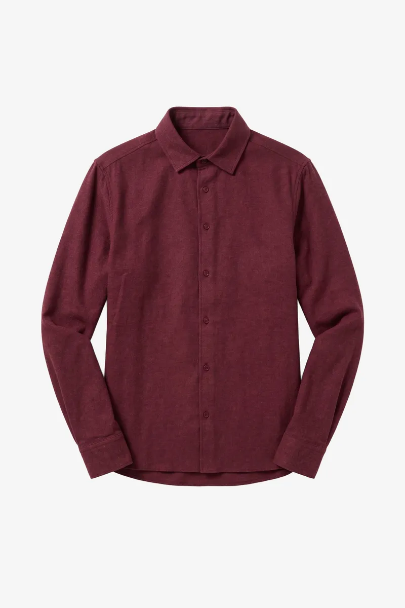 KnowledgeCotton Apparel KnowledgeCotton Apparel Herren vegan Flanellhemd Dune Regular Fit Burgund, Rot, – Produktbild 1 von 2