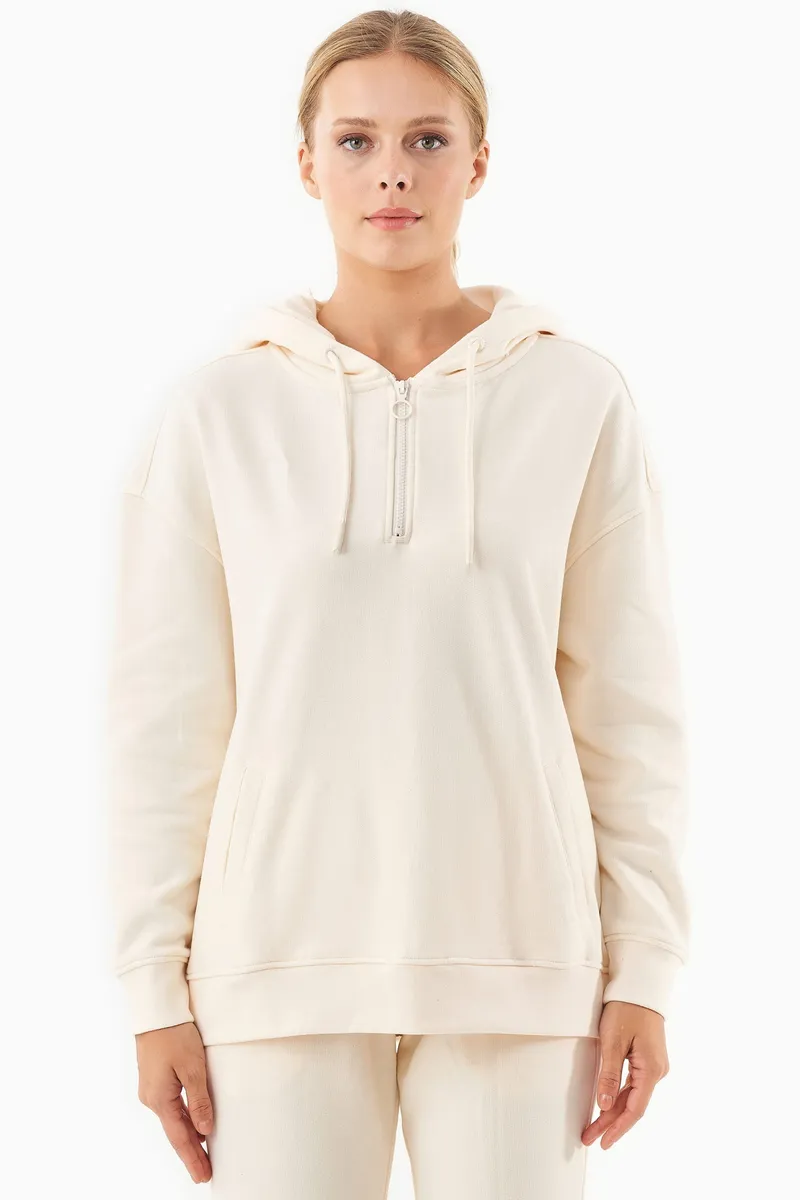 ORGANICATION ORGANICATION Damen vegan Sweat-Hoodie Aus Bio-Baumwolle Off-White, Weiß, – Produktbild 2 von 2