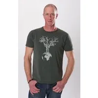 Life Tree Life-Tree Shirt aus Biobaumwolle Fairwear für Herren "Weltenbaum" in Washed Green/Black/White – Produktbild 1 von 1