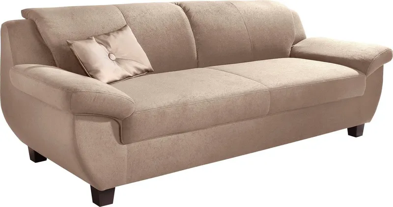 Home affaire 3-Sitzer Yesterday zeitlos und komfortabel, gemütliche Armlehnen, Microfaser, Beige, – Produktbild 2 von 4