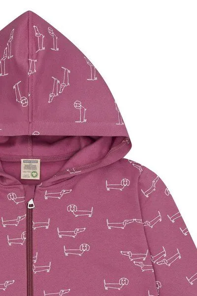 loud + proud loud + proud Kinder Sweatjacke mit Kapuze, GOTS-zertifiziert, Grape(rosa), – Produktbild 3 von 3