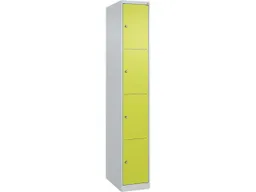 C+P C+P Schließfachschrank Classic PLUS, 4 Fächer, 1850x300x500mm, Lichtgrau/Clowngrün – Produktbild 1 von 1