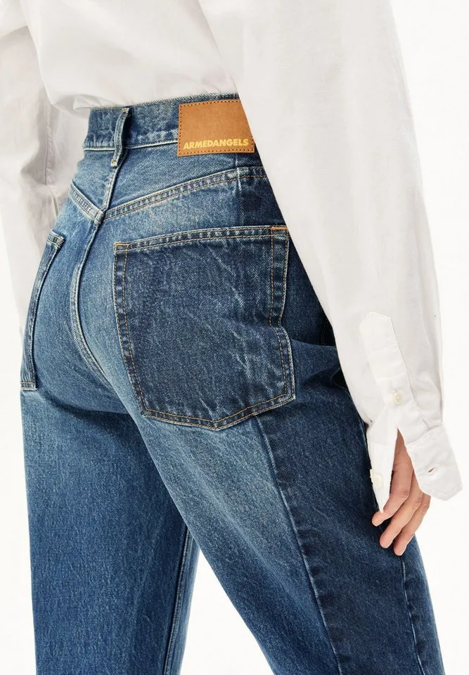 ARMEDANGELS ARMEDANGELS Straight-Jeans AAIKALA Jeans aus 100% Bio-Baumwolle (Non-Stretch, Straight Fit) High waist, Blau, – Produktbild 3 von 5