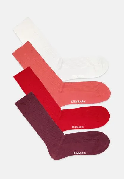 DillySocks DillySocks Socken „Ribbed Just Red“, Red, – Produktbild 3 von 4