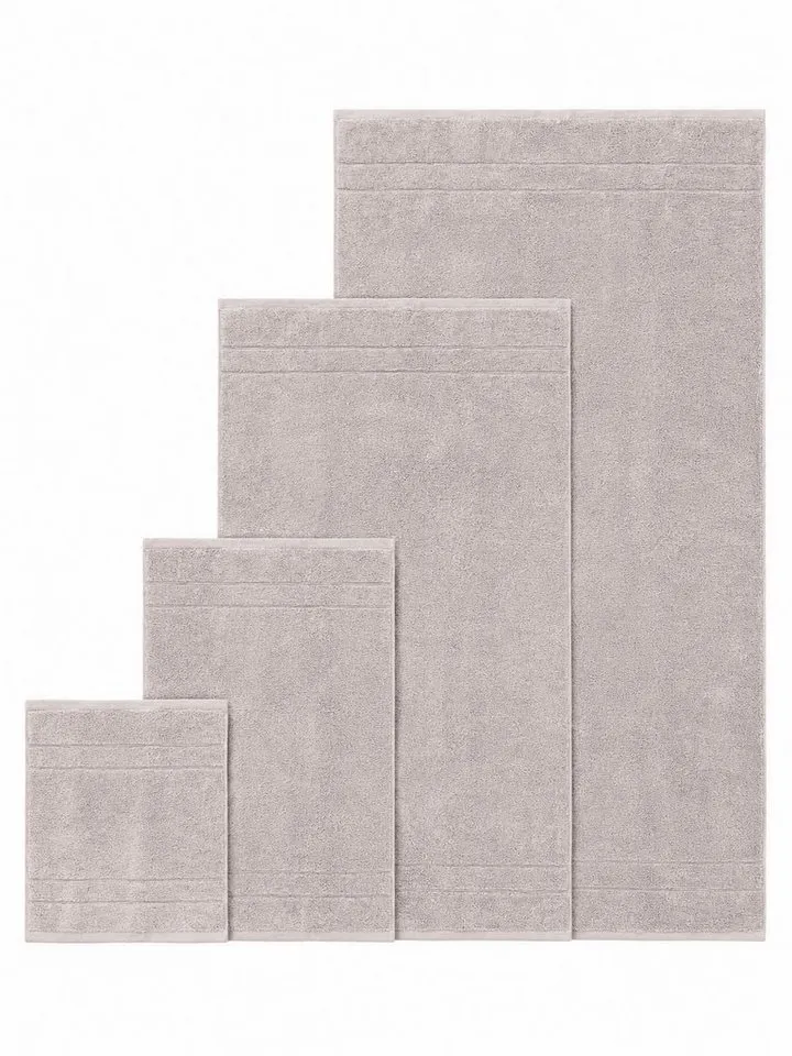 OTTO home Handtuch Set Inga, 3 Qualitäten, Duschtücher, Handtücher, Gästetücher, Seiftücher, Walkfrottier (10-St), Handtücher mit feiner Bordüre, 100% Baumwolle, Grau, – Produktbild 6 von 8