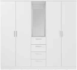 FORTE Kleiderschrank Drehtürenschrank, Spiegel, Schubladen, viel Stauraum B/H/T 199/181/52,7, Spiegel, Stauraum,Schubladen, FSC – Produktbild 1 von 1