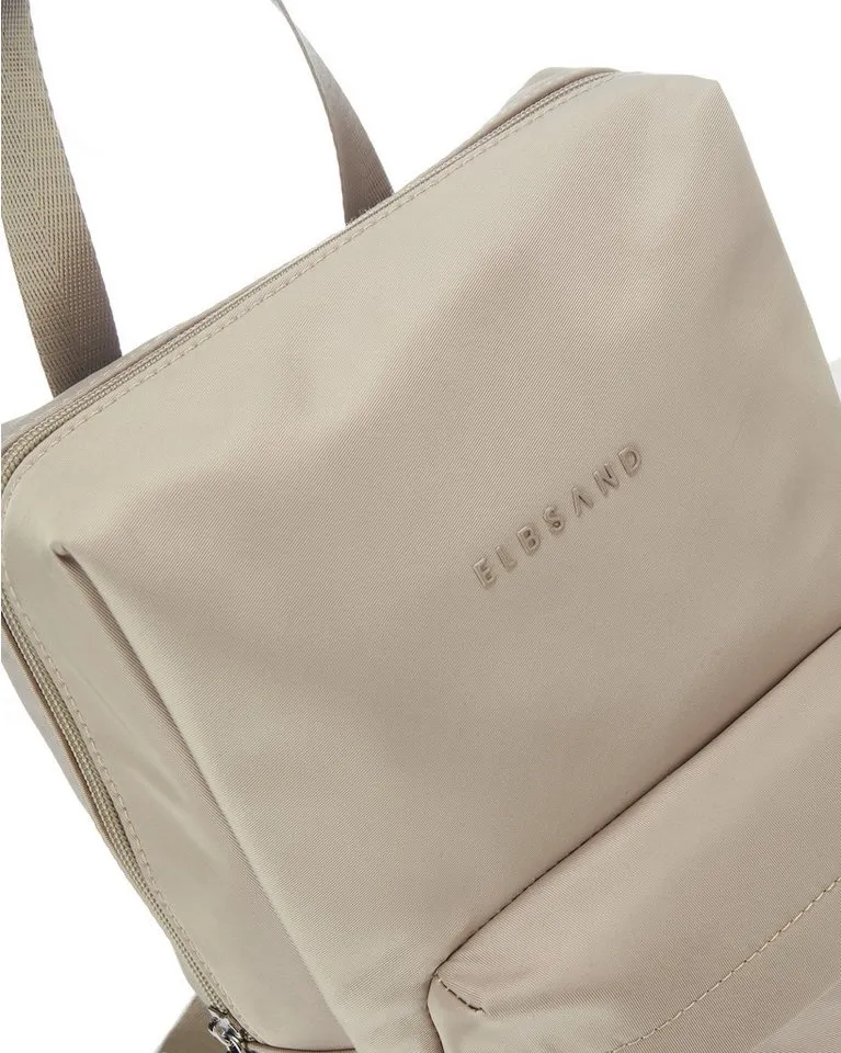 Elbsand Elbsand Rucksack City-Rucksack, Tasche, Freizeitrucksack, NEU mit bedruckten Schulterriemen VEGAN, Beige, – Produktbild 5 von 5