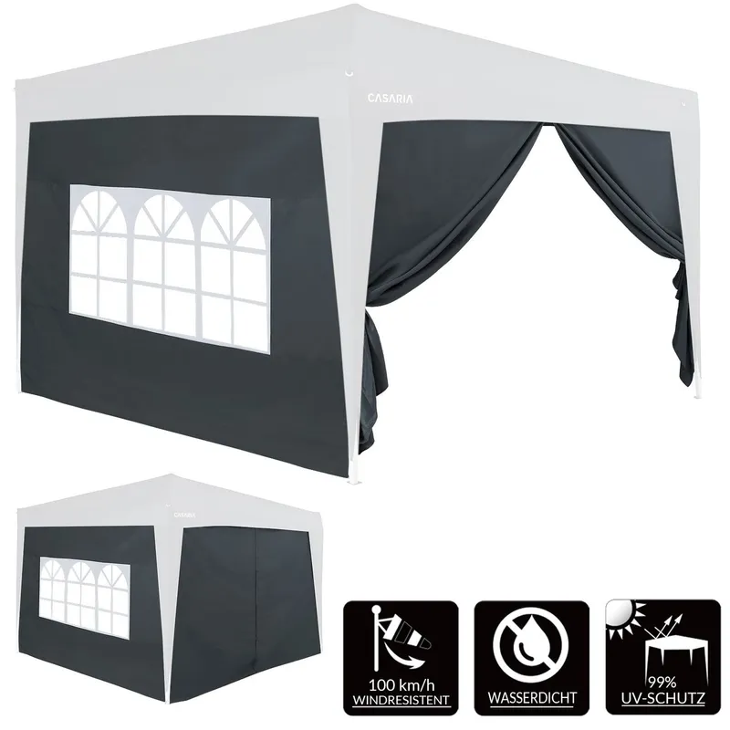 Casaria® Casaria Casaria Seitenwände Faltpavillon 2er-Set Anthrazit 3x2m – Produktbild 1 von 1