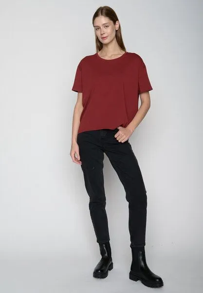 GreenBomb GREENBOMB Basic T-Shirt Feel, Red berry, – Produktbild 4 von 4