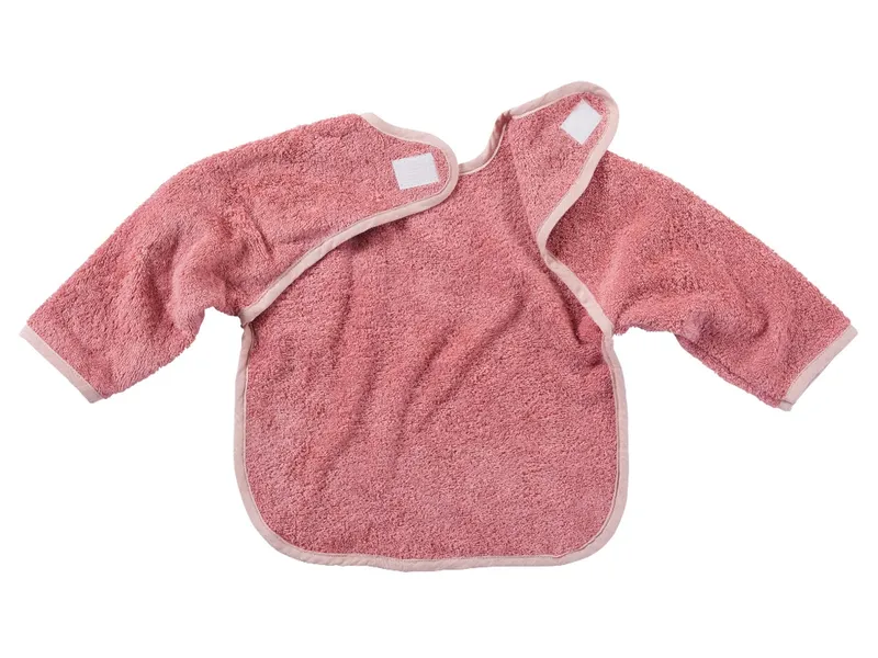 HANS NATUR HANS NATUR Lätzchen mit Ärmeln und Klettverschluss Bio Baumwolle 2er Set Maße 35 x 70 cm, Rosa, – Produktbild 2 von 2