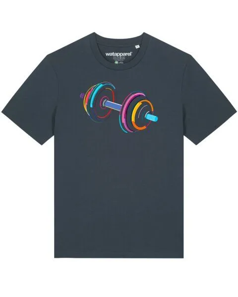 watapparel watapparel T-Shirt Unisex 80s Hantel, India ink grey, – Produktbild 1 von 3