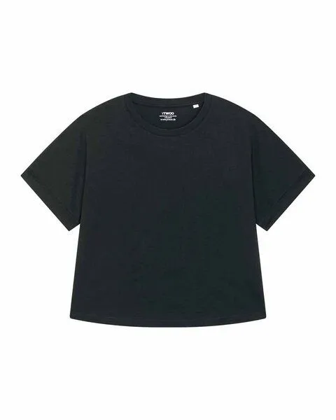 YTWOO YTWOO Oversize Damen T-Shirt aus nachhaltiger Bio-Baumwolle, Schwarz, – Produktbild 1 von 2