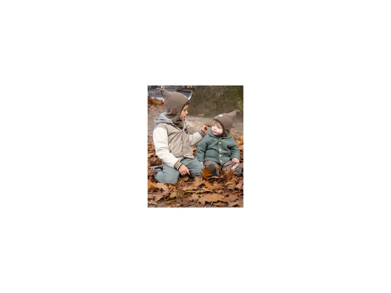 Pickapooh Pickapooh Baby und Kinder Schlupfmütze Mara Bio-Schurwolle Fleece brown Gr.48, Braun, – Produktbild 2 von 2
